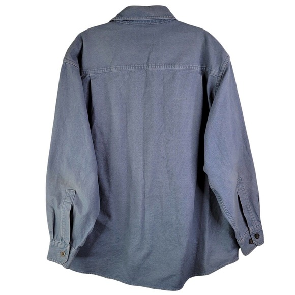 Woolrich Mens Shirt Large Slate Blue Flannel Button Down Long Sleeve Chamois - Picture 3 of 8